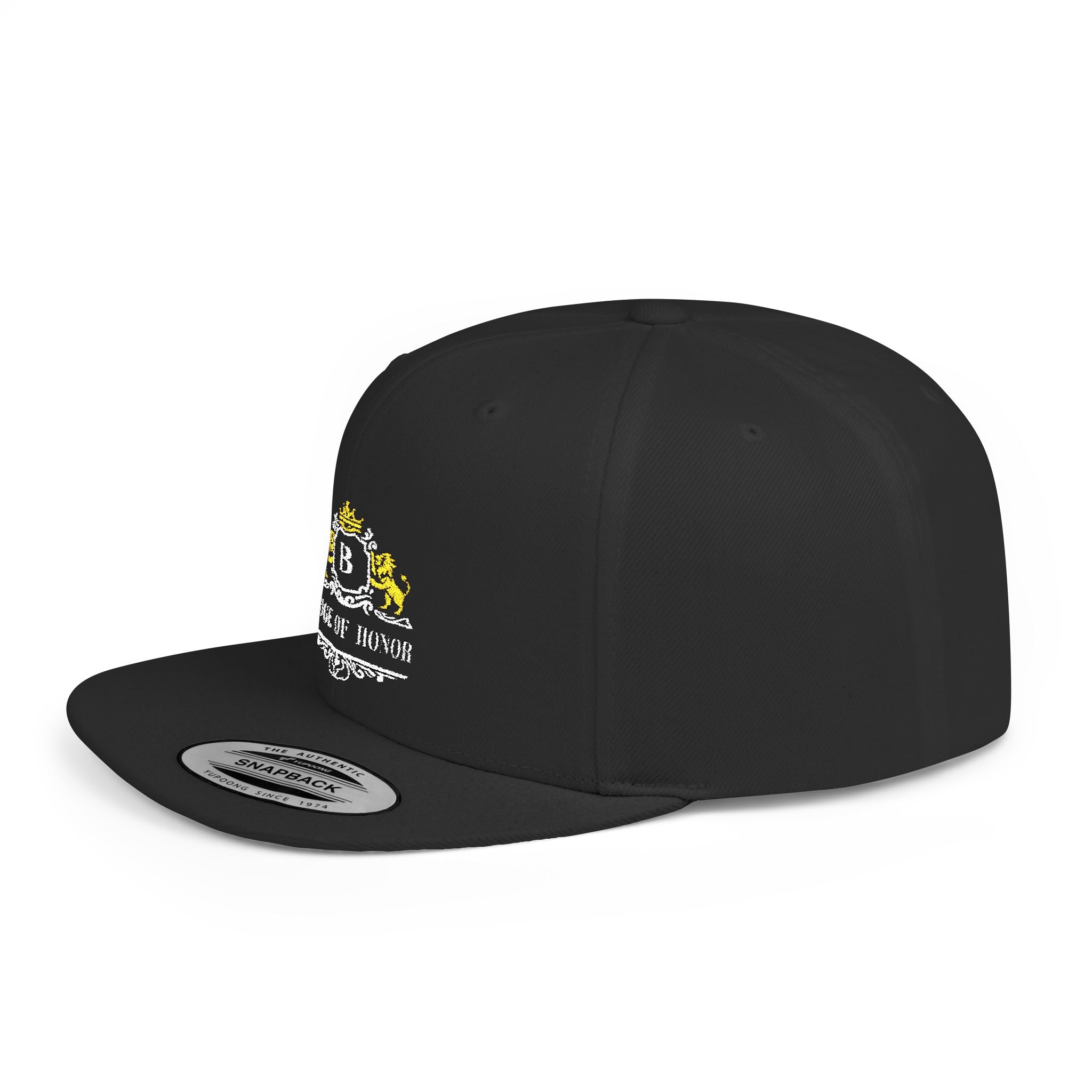 Badge Of Honor Crest Snapback Hat — 'B' Royal Emblem Flat-Bill Cap
