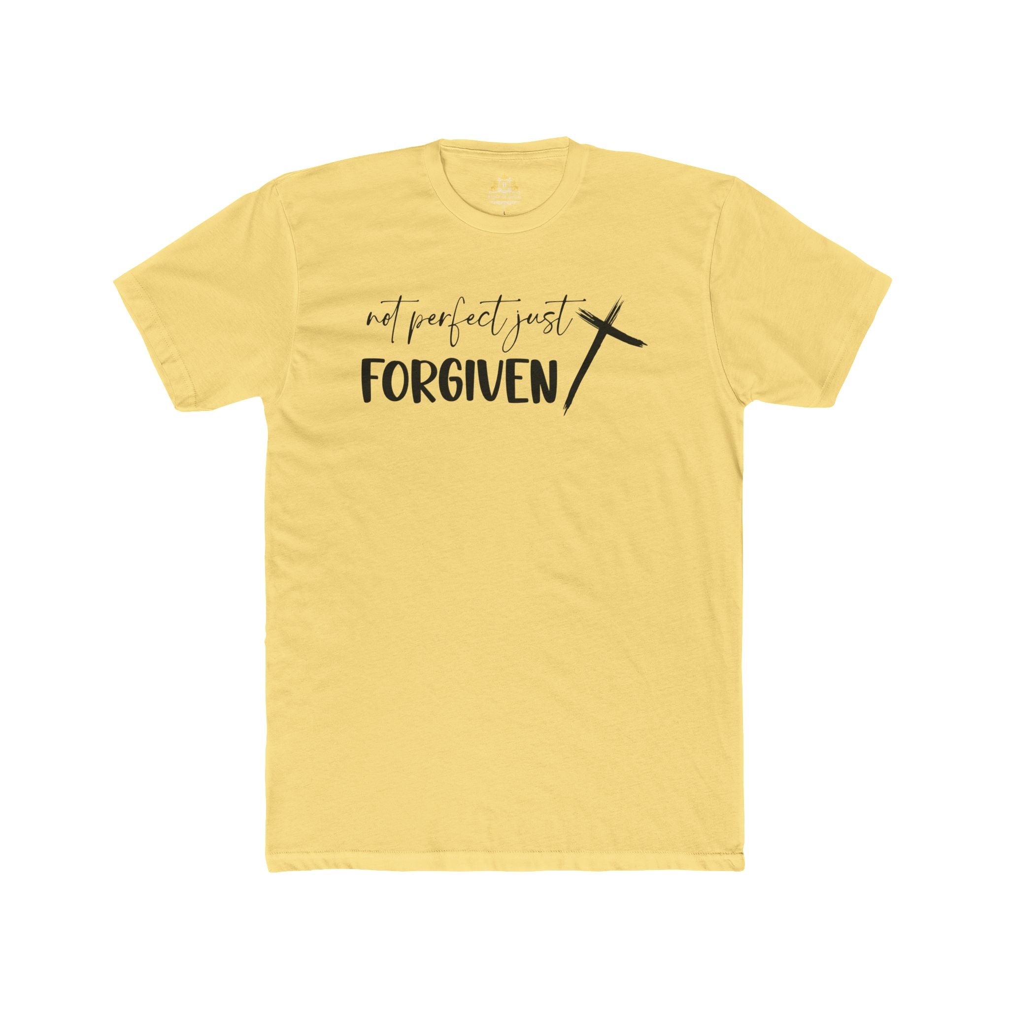 Forgiven Cross T-Shirt — 'Not Perfect Just Forgiven' Christian Tee