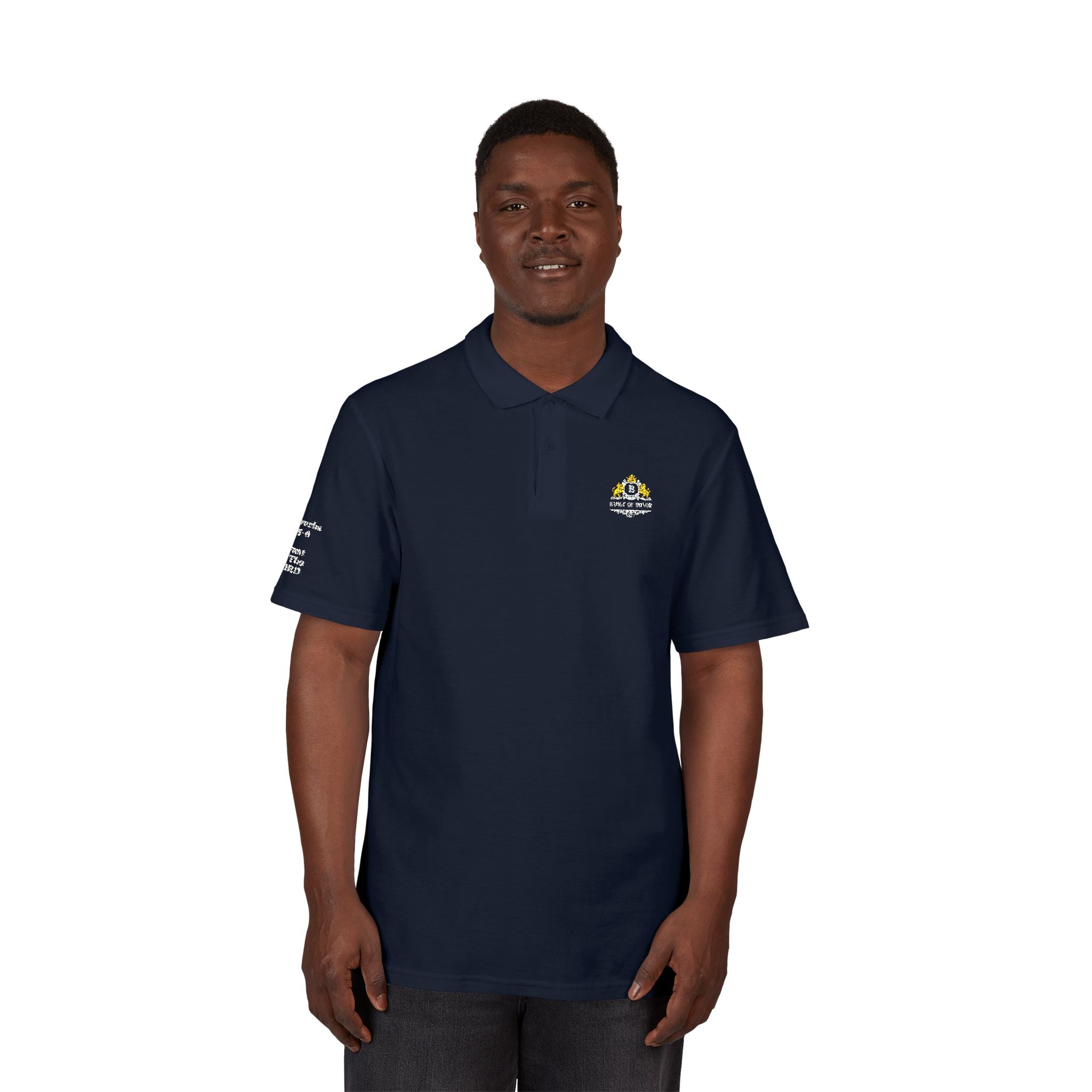Badge Of Honor Crest Polo Shirt - 'Proverbs 3:5-6 Trust In The Lord'