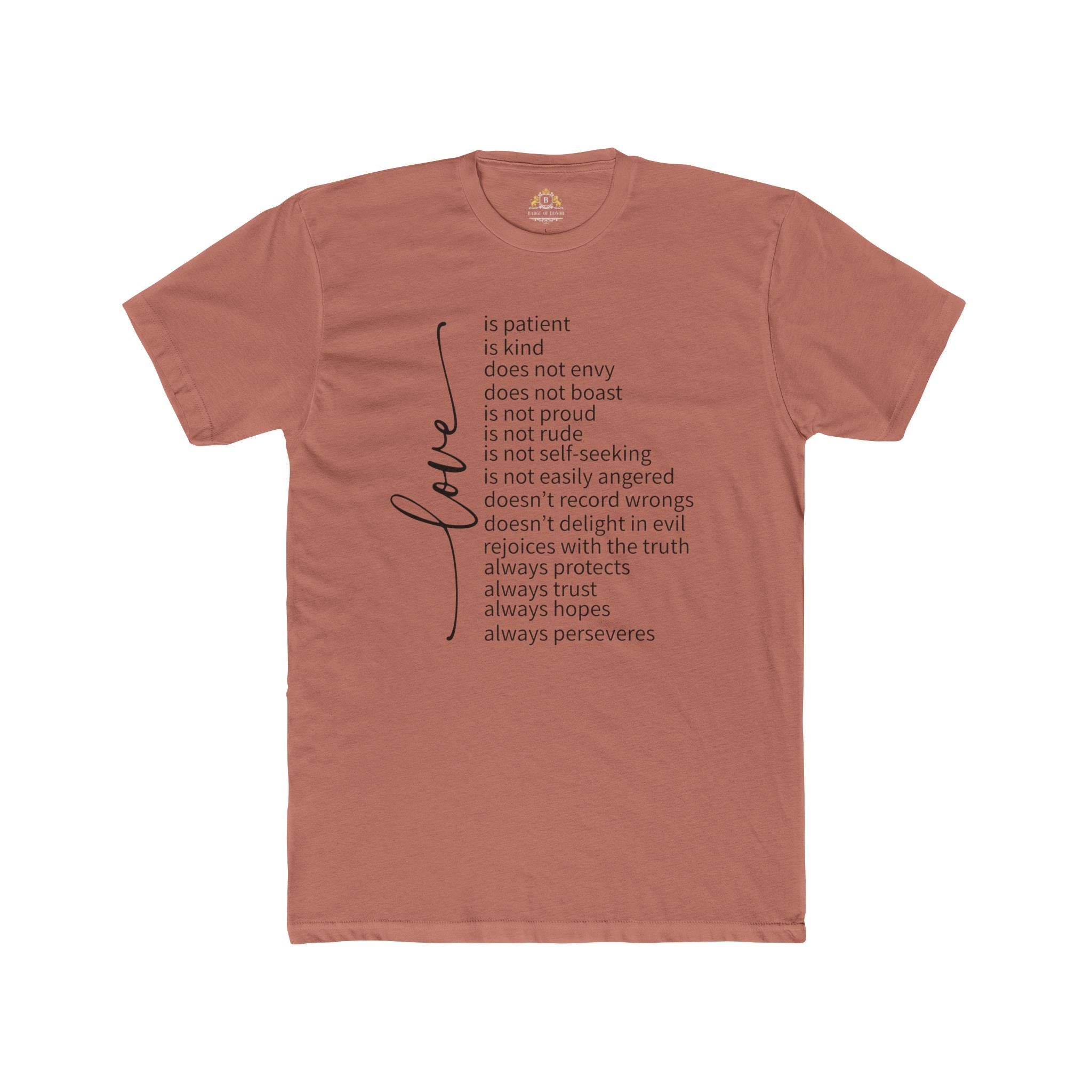 Love is Patient T-Shirt — Inspirational Scripture Typography Tee