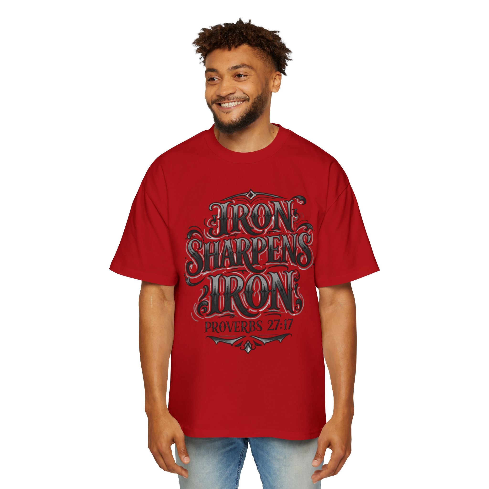 T-Shirt — "Iron Sharpens Iron" Proverbs 27:17 Christian Graphic Tee