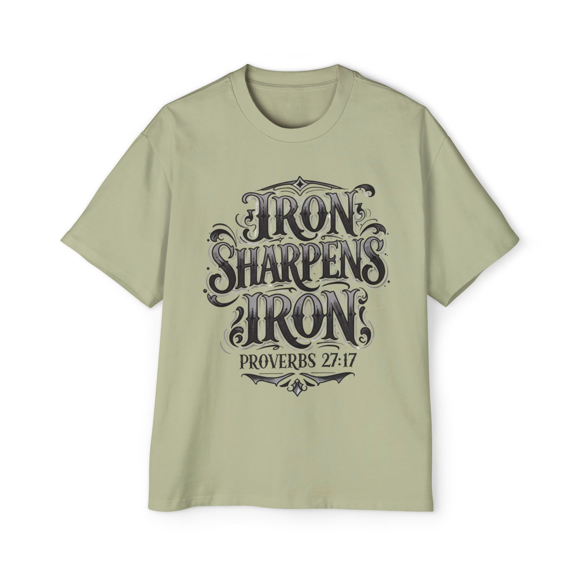 T-Shirt — "Iron Sharpens Iron" Proverbs 27:17 Christian Graphic Tee