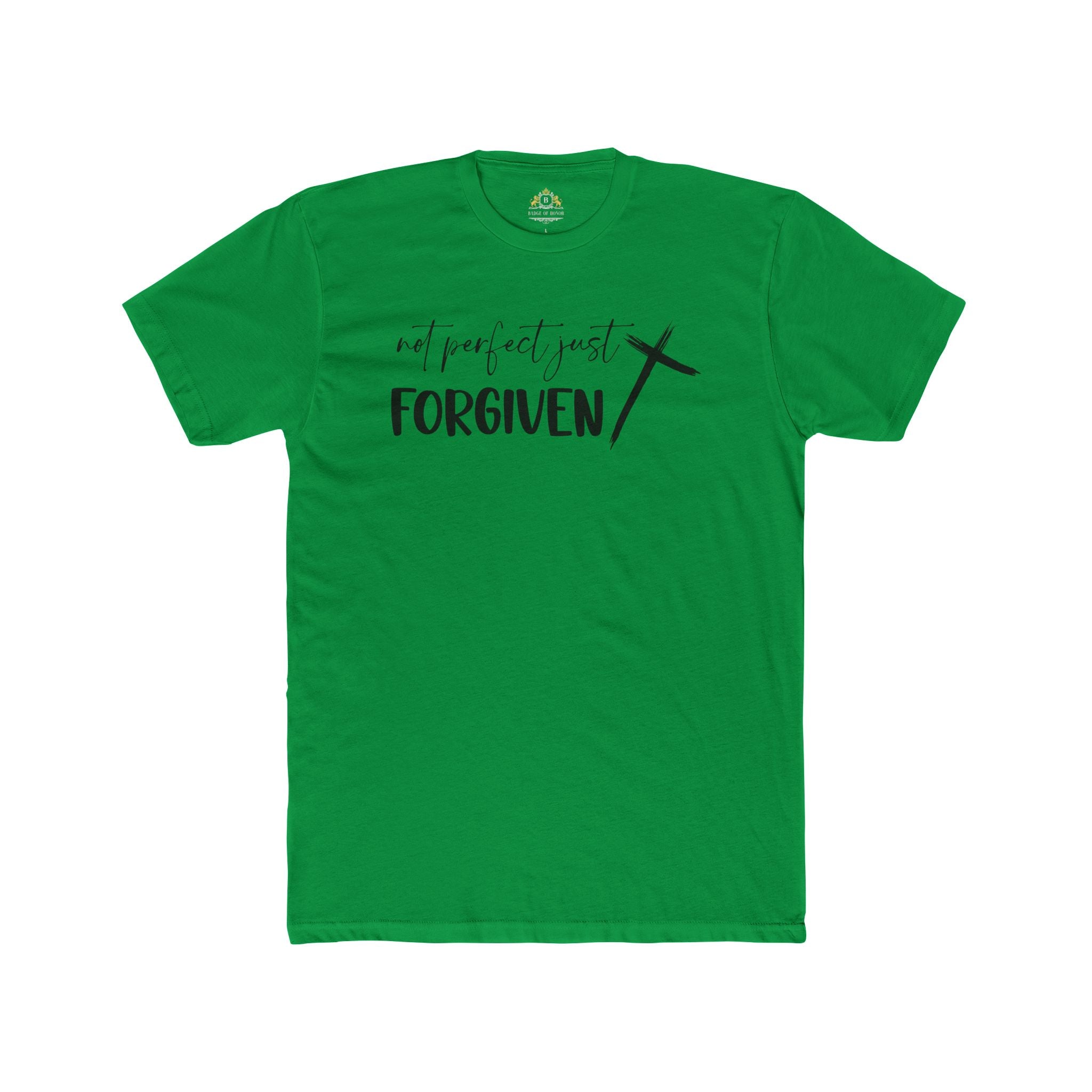 Forgiven Cross T-Shirt — 'Not Perfect Just Forgiven' Christian Tee