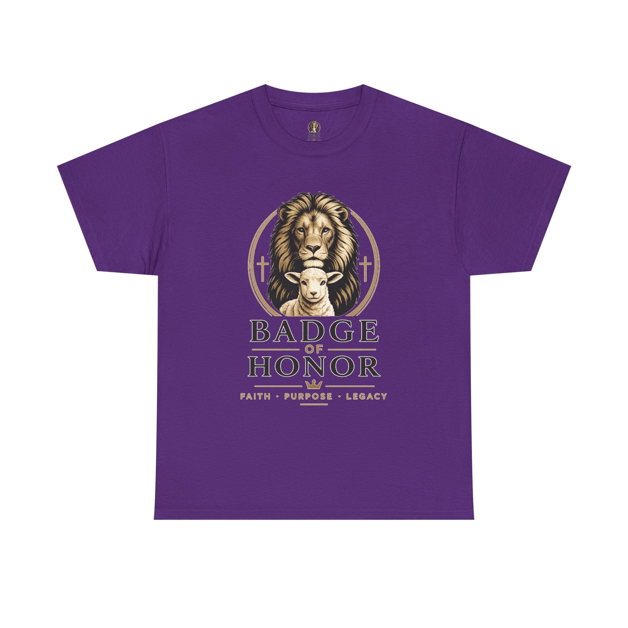 "Badge Of Honor" Lion Graphic Tee (Faith • Purpose • Legacy)