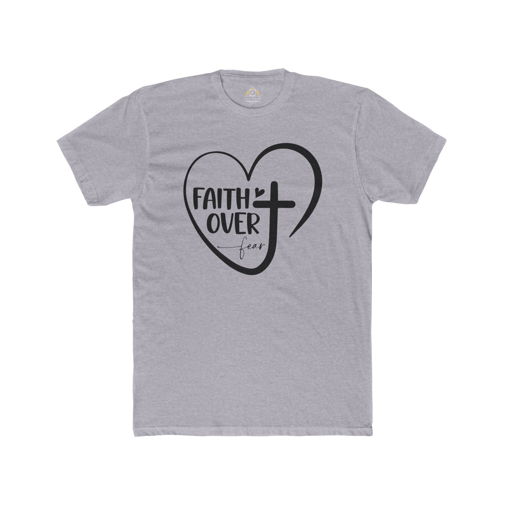 Faith Over Fear Heart T-Shirt — Christian Cross Inspirational Tee