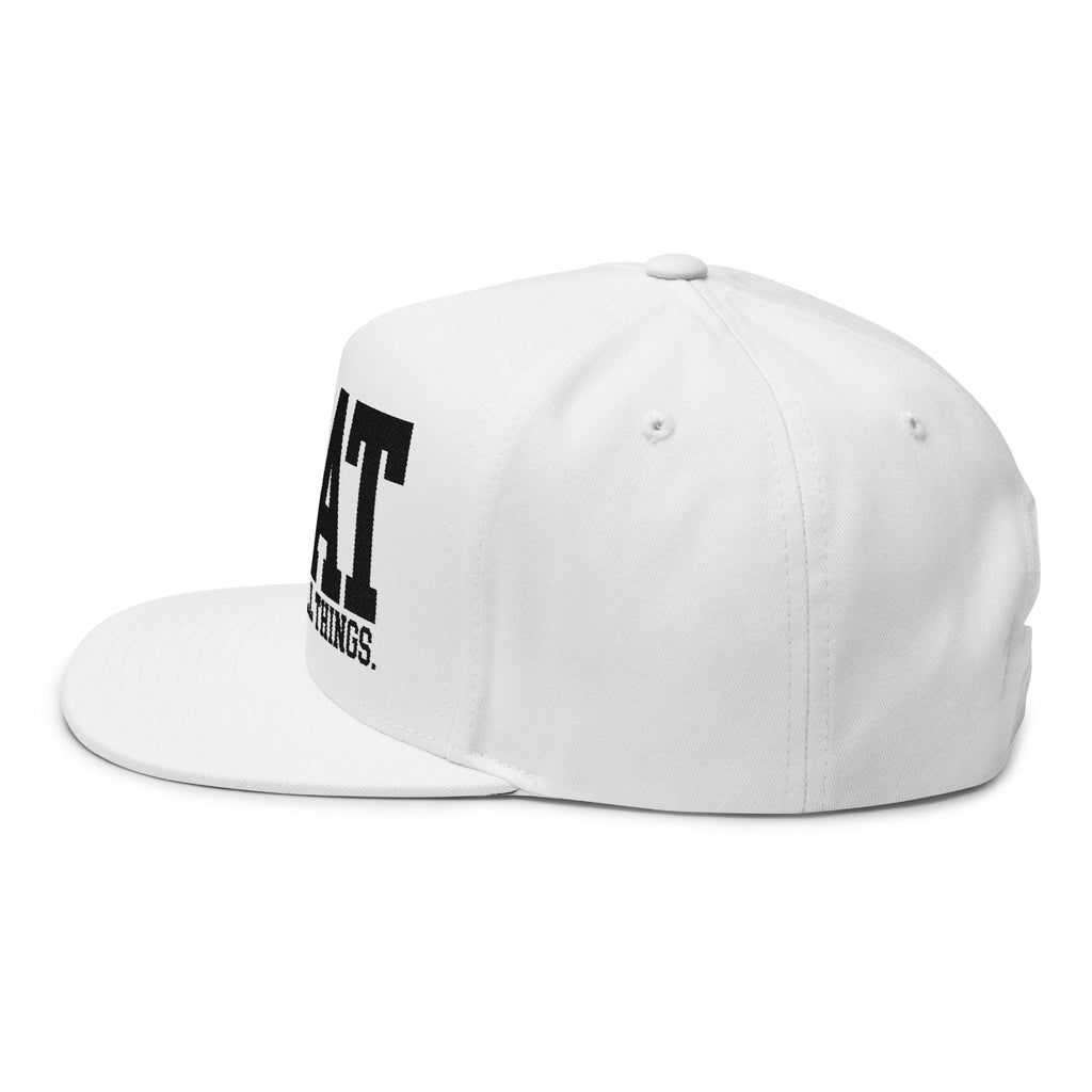 GOAT Embroidered Flat Bill Cap — "God Over All Things" Christian Snapback