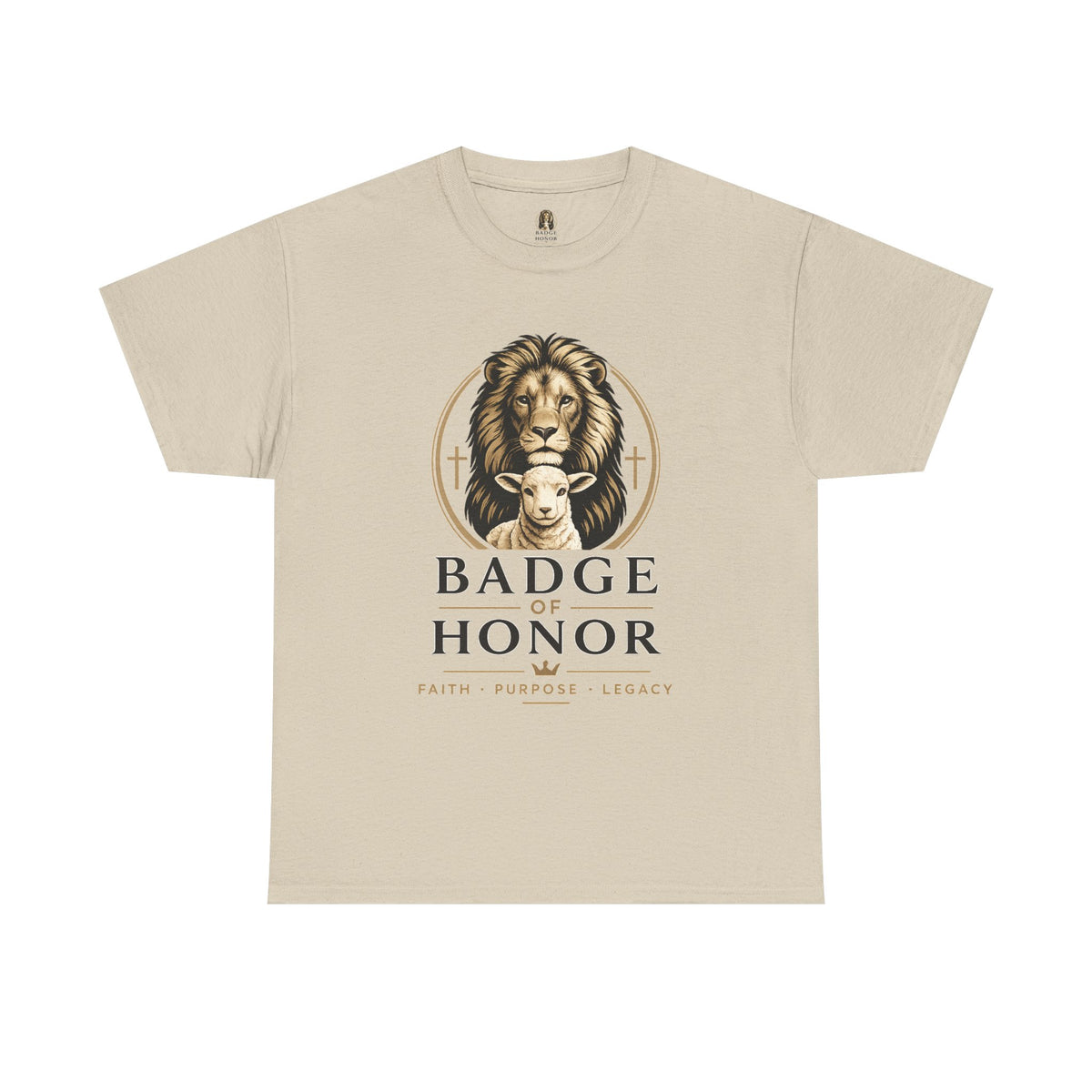 "Badge Of Honor" Lion Graphic Tee (Faith • Purpose • Legacy)