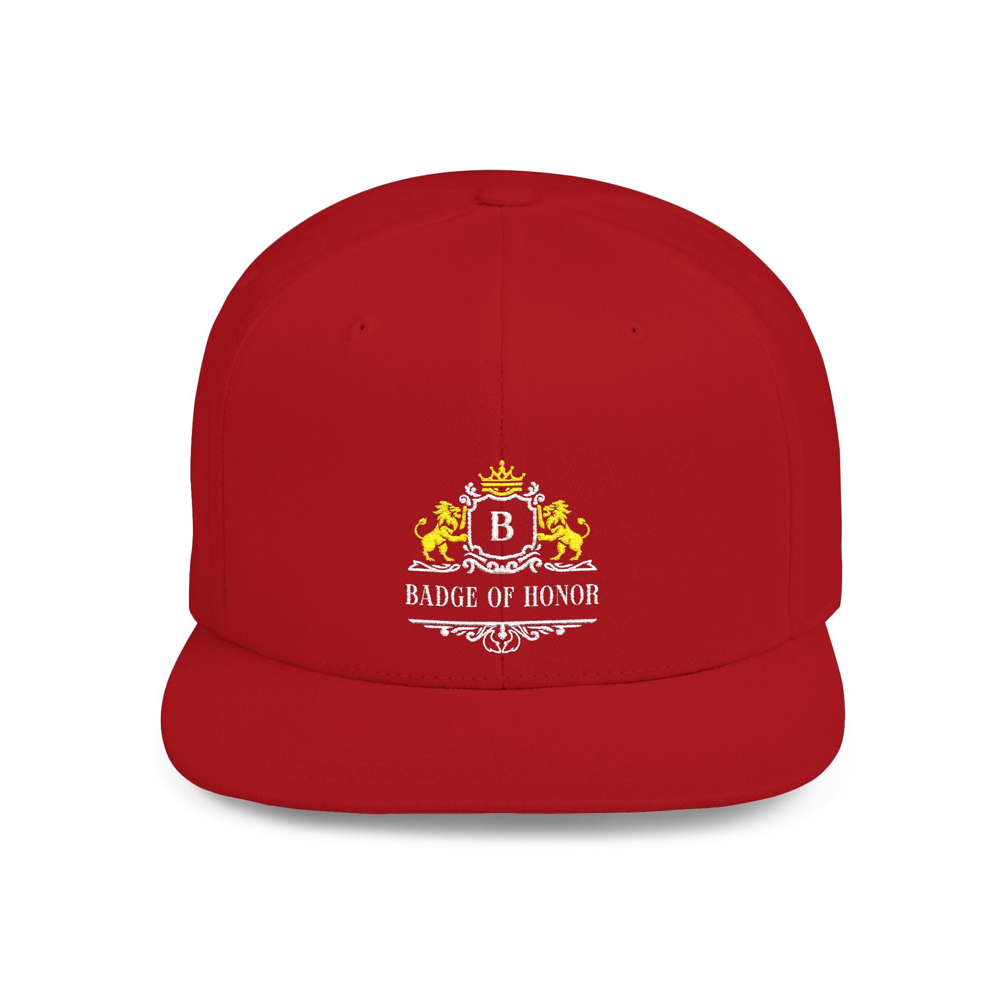 Badge Of Honor Crest Snapback Hat — 'B' Royal Emblem Flat-Bill Cap