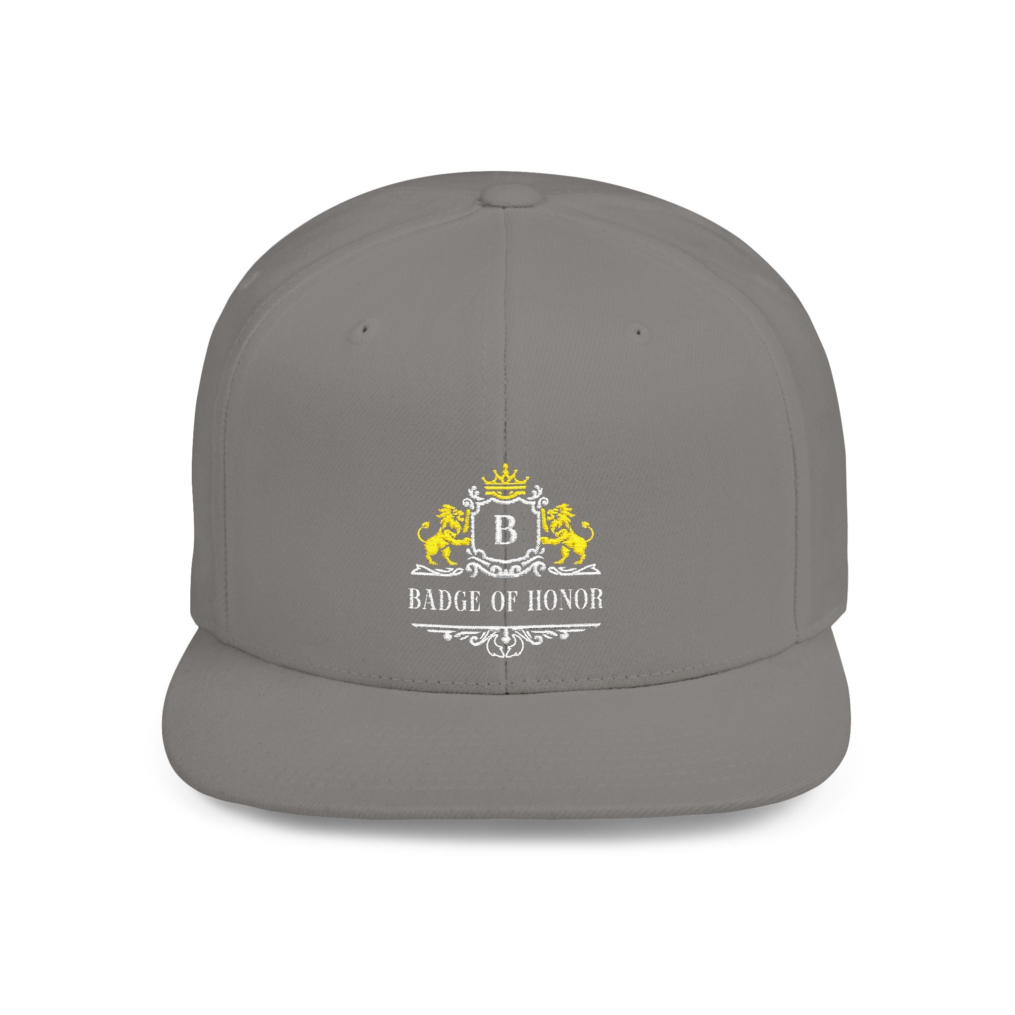 Badge Of Honor Crest Snapback Hat — 'B' Royal Emblem Flat-Bill Cap