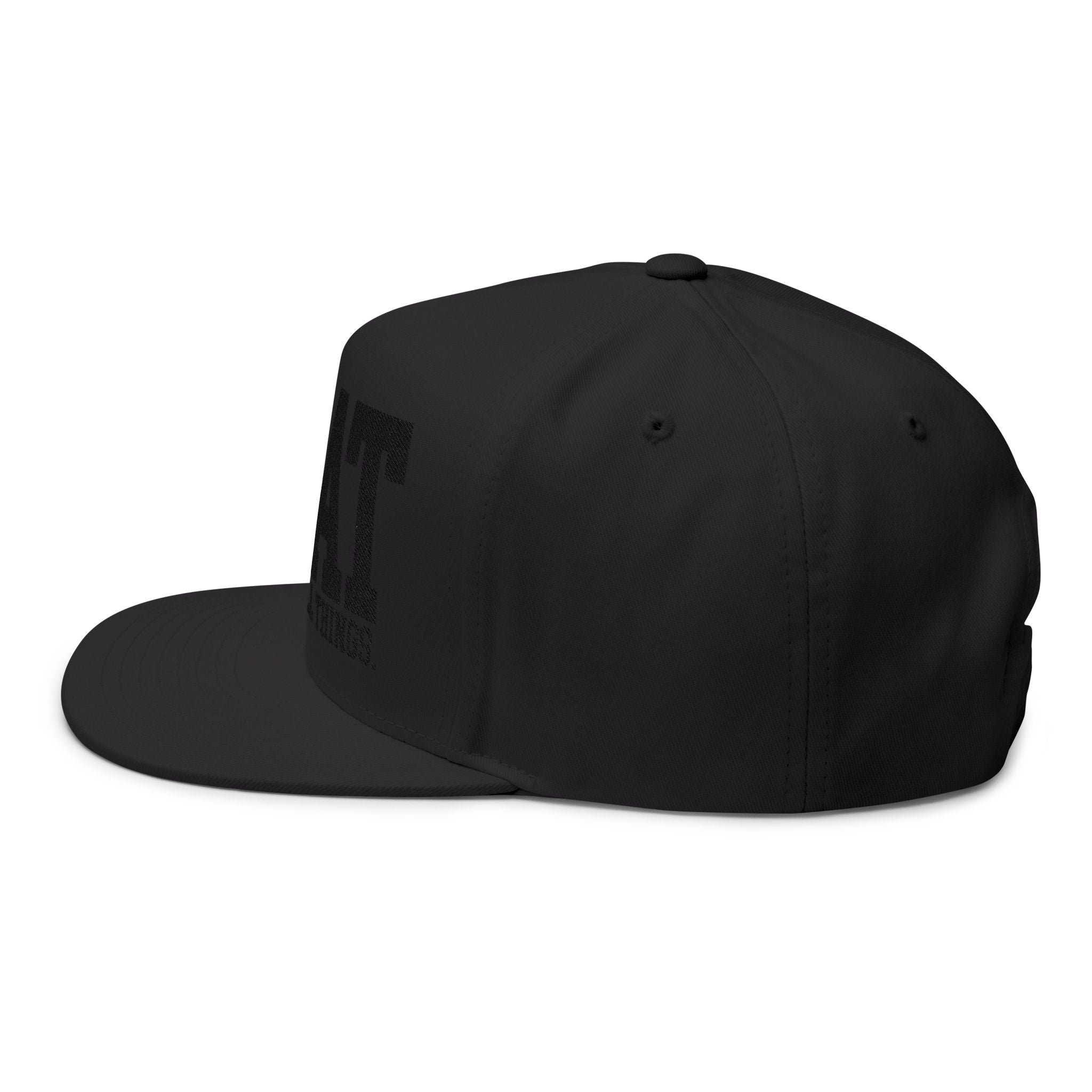 GOAT Embroidered Flat Bill Cap — "God Over All Things" Christian Snapback