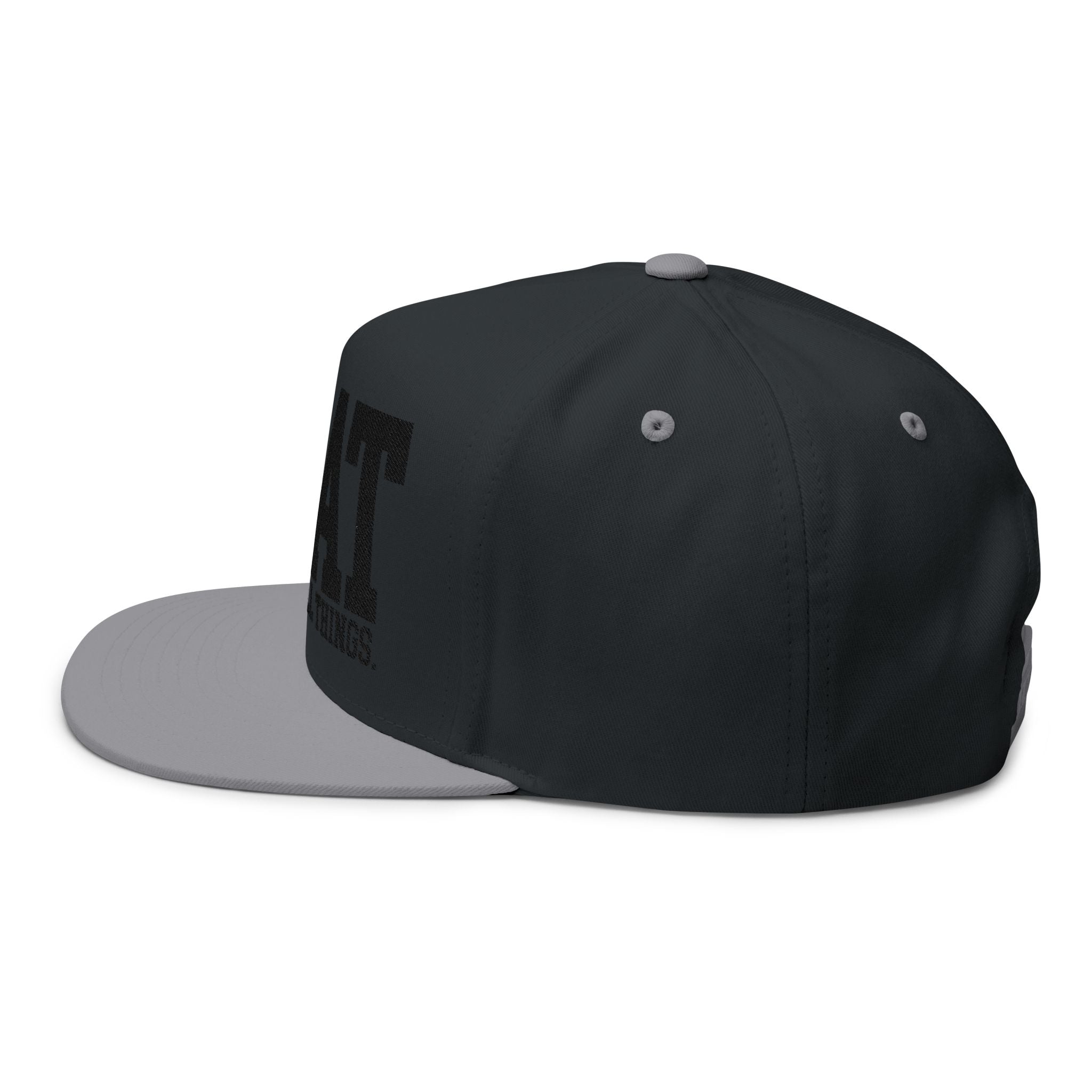 GOAT Embroidered Flat Bill Cap — "God Over All Things" Christian Snapback