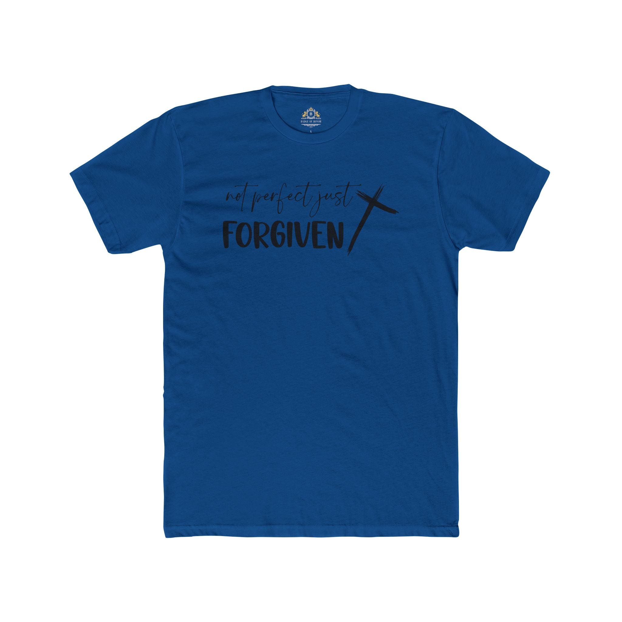 Forgiven Cross T-Shirt — 'Not Perfect Just Forgiven' Christian Tee