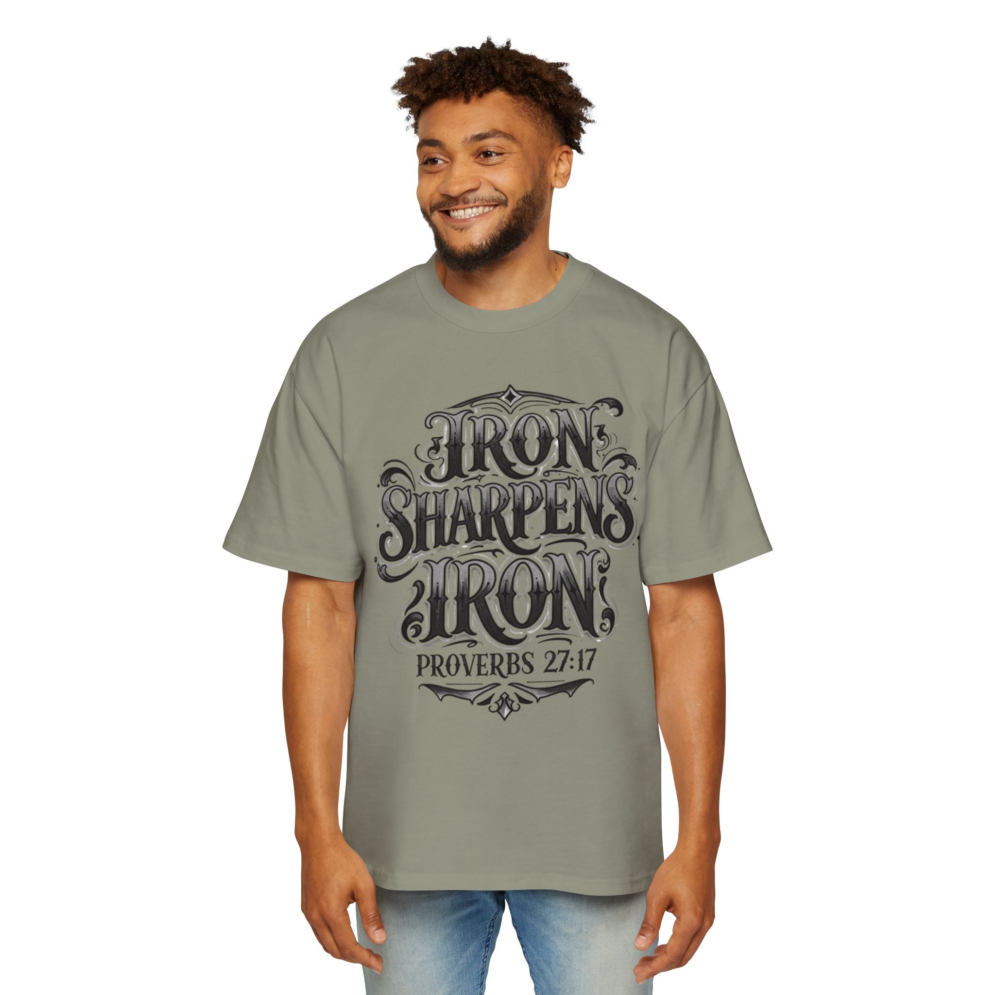 T-Shirt — "Iron Sharpens Iron" Proverbs 27:17 Christian Graphic Tee