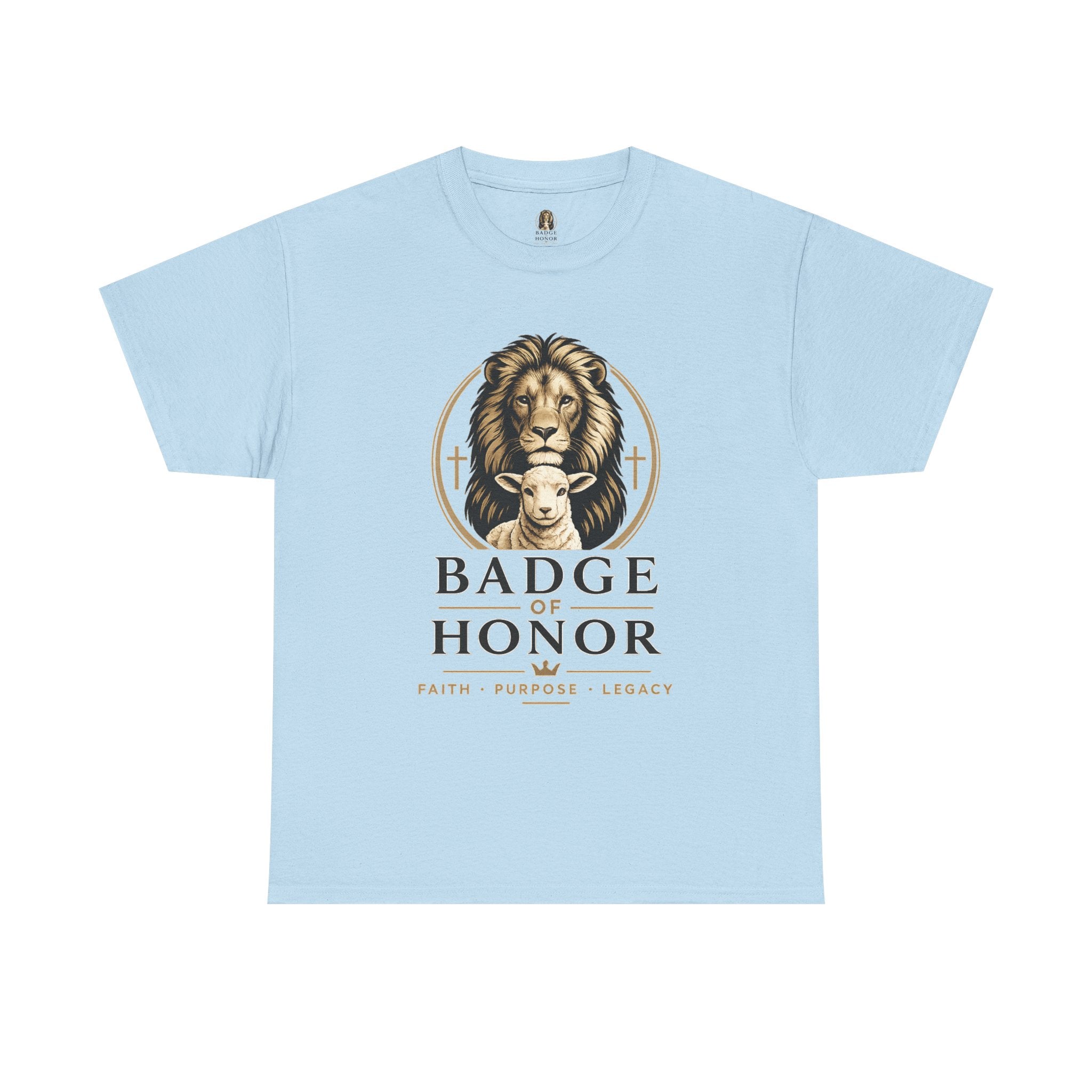 "Badge Of Honor" Lion Graphic Tee (Faith • Purpose • Legacy)